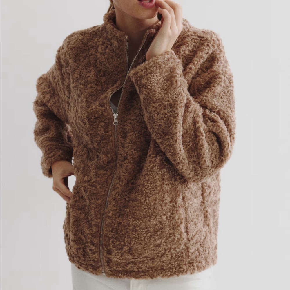 H&M oversized teddy fleece jacket